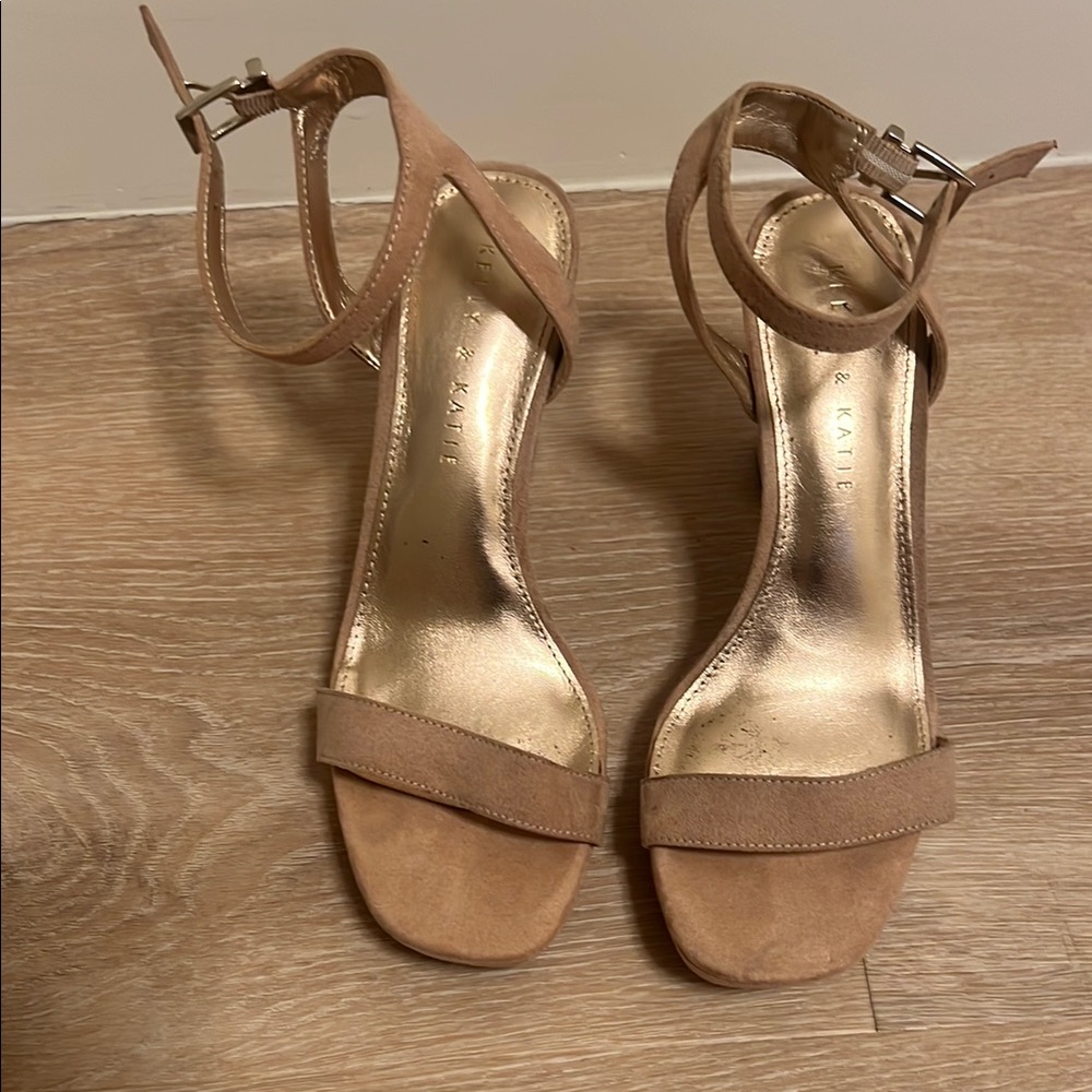 Kelly & Katie Tan Heels with Ankle Strap